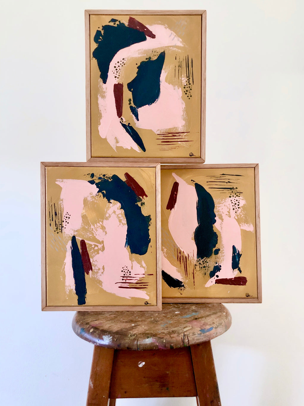 Sundance, acrylic on canvas painting, set of three