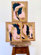 Sundance, acrylic on canvas painting, set of three